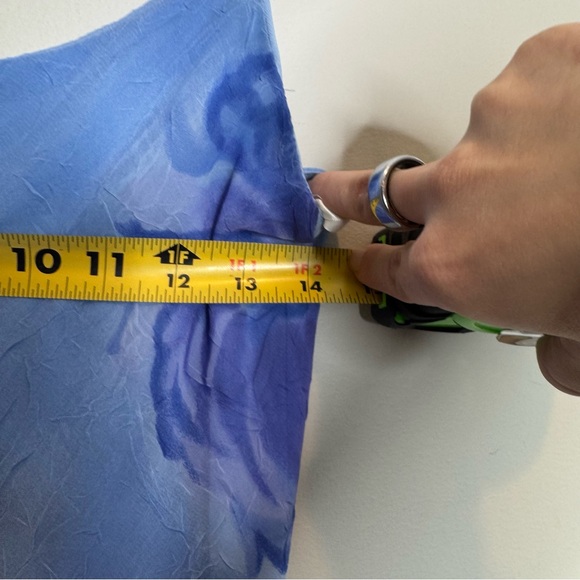 VTG Y2K IZ Byer Asymmetrical Midi Slip Dress Small 7 Blue Floral Fairycore 90s - Picture 5 of 6